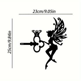 Angel on Branch Steel Silhouette Garden Stake (Model: A17)