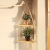 Handwoven Wooden Triangle Storage Rack