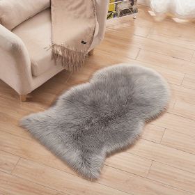 Fluffy Imitation Wool Rug, 23.62x35.43in (Color: Grey, size: 23.62*35.43inch)