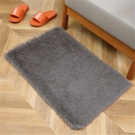 Luxury Plush Shaggy Area Rug (Color: Grey, size: 19.69*31.5inch)