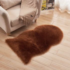Fluffy Imitation Wool Rug, 23.62x35.43in (Color: Coffee, size: 23.62*35.43inch)