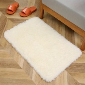 Luxury Plush Shaggy Area Rug (Color: Beige White, size: 19.69*31.5inch)