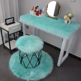 Soft Plush Faux Fur Rug, White (Color: Light Blue, size: 15.75*47.24inch)