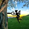 Angel on Branch Steel Silhouette Garden Stake