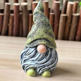 Faceless Garden Gnome Resin Statue (Color: Green)