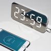 LED Mirror Alarm Clock with USB Ports