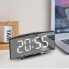 LED Digital Alarm Clock, Curved Mirror Screen