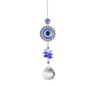 Crystal Blue Butterfly Suncatcher (Style: Round)