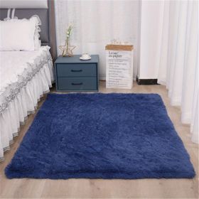 Luxury Plush Shaggy Area Rug (Color: Dark Blue, size: 19.69*31.5inch)