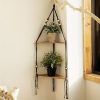 Boho Triangle Shelf, Plant Hanger & Candle Holder