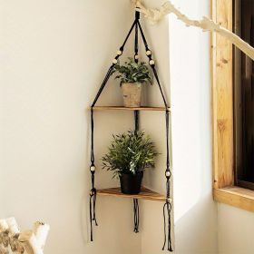 Boho Triangle Shelf, Plant Hanger & Candle Holder (Style: B)