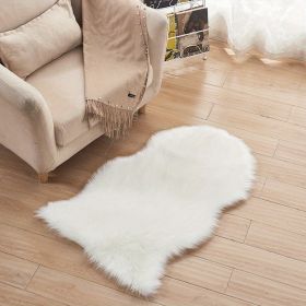 Fluffy Imitation Wool Rug, 23.62x35.43in (Color: White, size: 23.62*35.43inch)