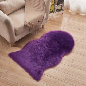 Fluffy Imitation Wool Rug, 23.62x35.43in (Color: Purple, size: 23.62*35.43inch)