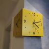 Nordic Corner Wall Clock with Night Light