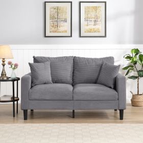 57in High-Resilience Loveseat Sofa (Color: Light Gray)