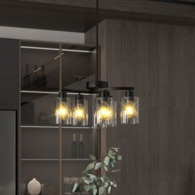 6-Light Modern Farmhouse Black Chandelier (Option: Black)