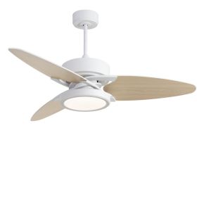 52in LED Smart Ceiling Fan, White (Option: white)
